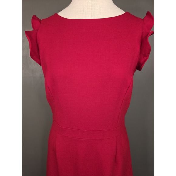 Brooks Brothers Red Fleece Women's Ruffle Trimmed Dress Size 8 Lined Career Chic - Picture 2 of 11